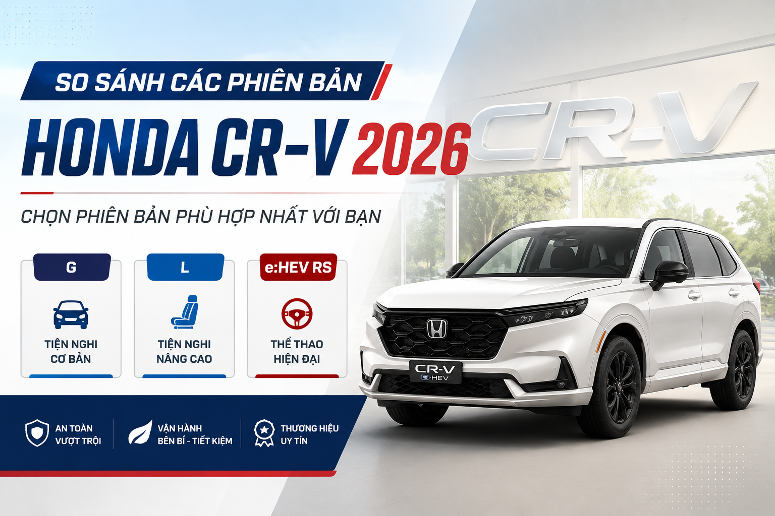 So sánh các phiên bản Honda CR-V 2026